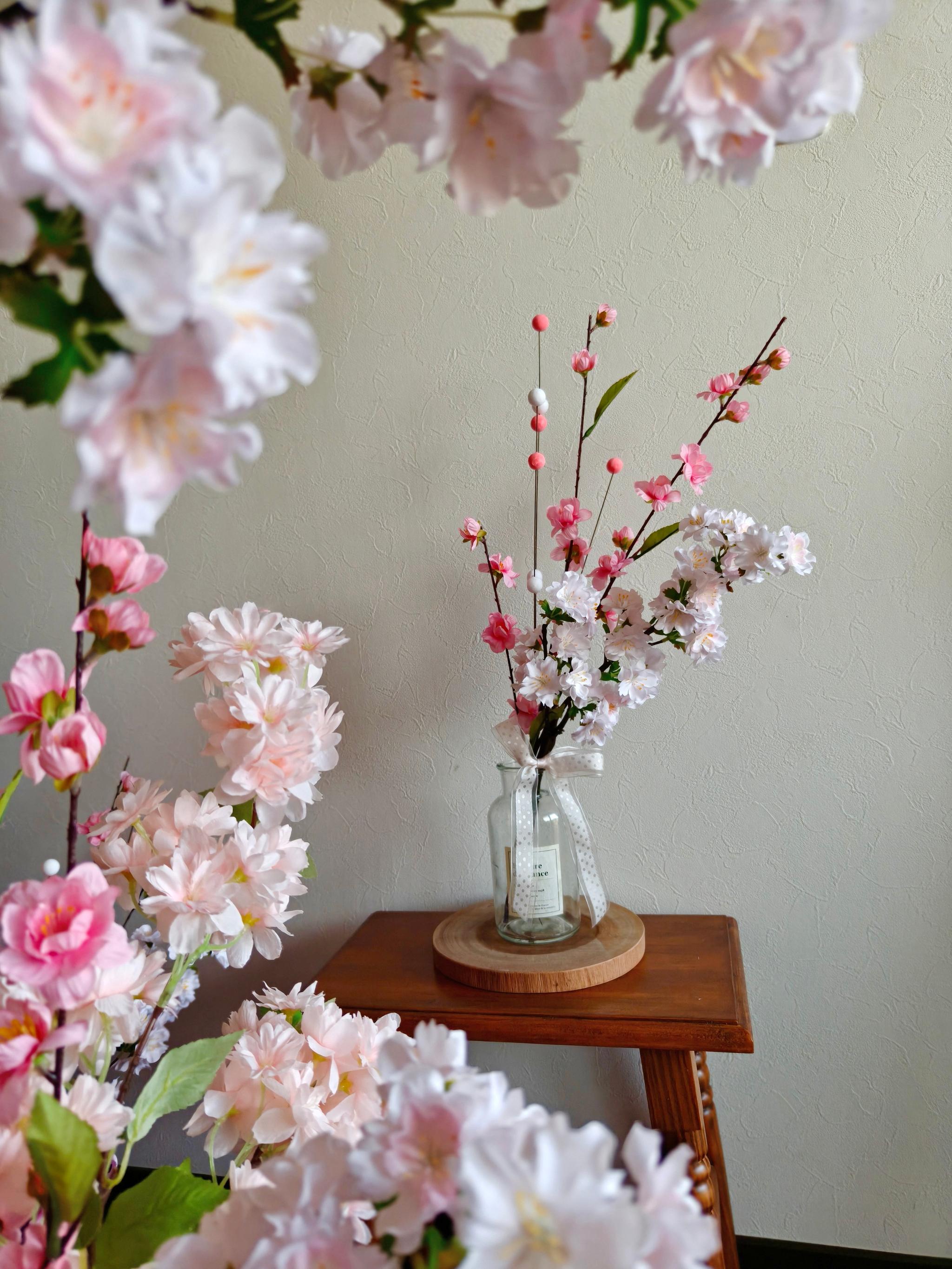 桜と桃の花ブーケ ひなまつり2026 インテリア お祝い花 入学祝い 母の日 店舗装飾 桜2026 新作2026 | 6枚目